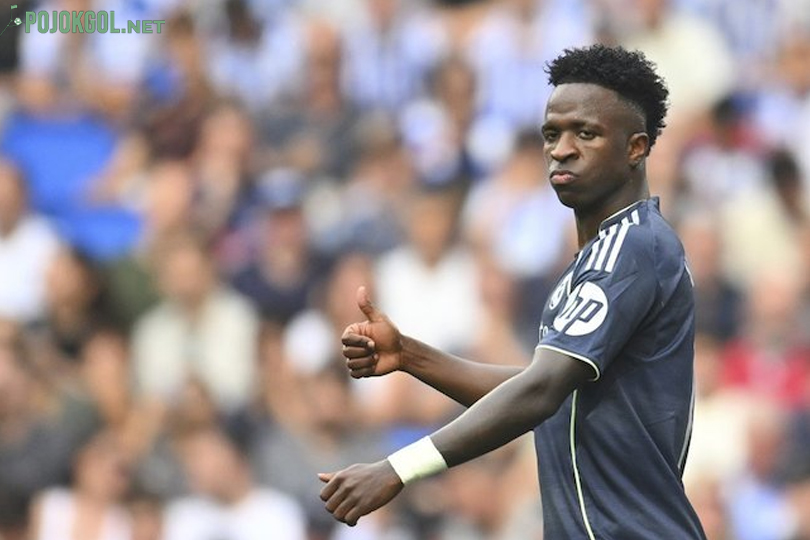 Winger Real Madrid, Vinicius Junior, berlaga melawan Real Sociedad dalam ajang Liga Spanyol 2025-2026 pada 13 September 2025.