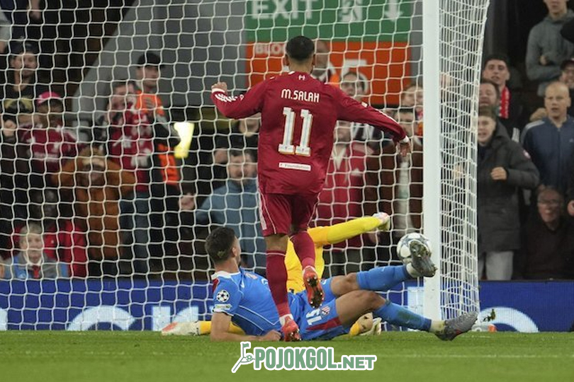 Begini nih aksi keren Mohamed Salah pas Liverpool tanding lawan Atletico Madrid di Liga Champions yang digelar di Anfield, hari Kamis 18-9-2025