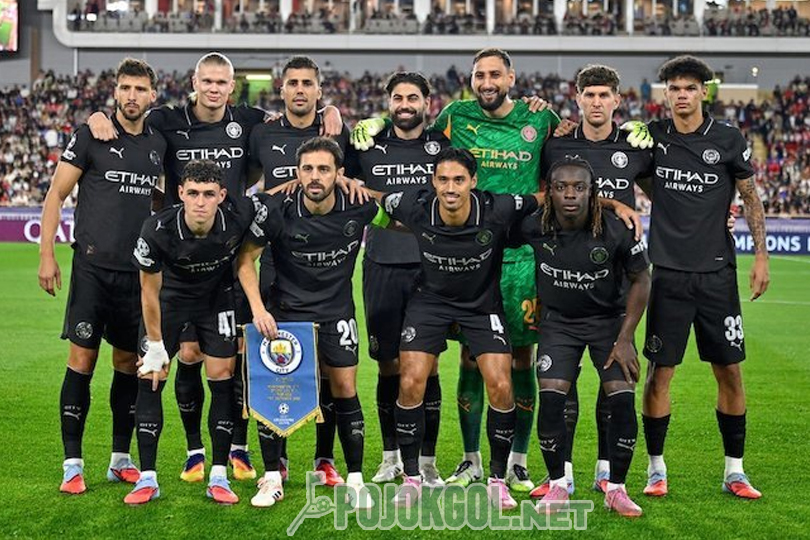 Ini adalah susunan pemain utama (Starting XI) Manchester City ketika mereka bertanding melawan AS Monaco di Liga Champions, 2 Oktober 2025.