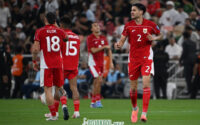 Kevin Diks sehabis bikin gol di pertandingan Timnas Indonesia lawan Arab Saudi, dalam babak keempat Kualifikasi Piala Dunia 2026 zona Asia.