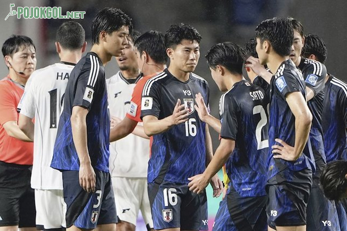 Momen selebrasi kemenangan Timnas Jepang atas Timnas Indonesia yang terjadi di Suita Stadium, pada hari Selasa (10-06-2025)