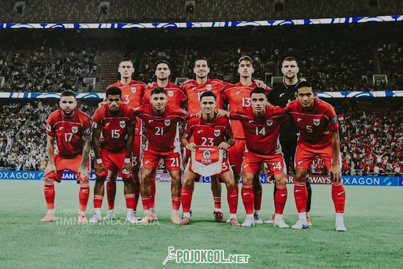 Para pemain Timnas Indonesia yang bertanding melawan Timnas Irak, hari Minggu (12-10-2025).