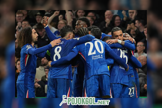 Anak-anak Chelsea merayakan gol mereka pas tanding lawan Pafos di Liga Champions hari Kamis kemarin (22-1-2026).