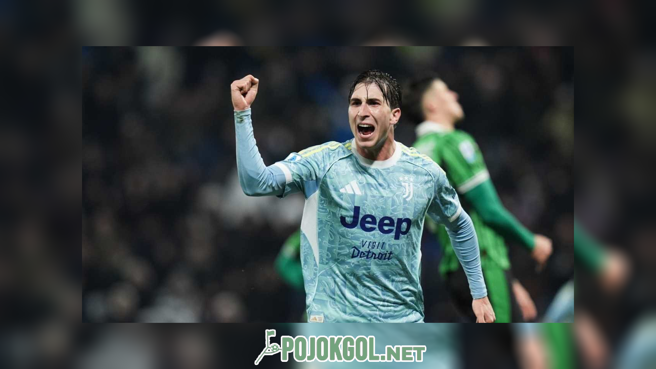 Fabio Miretti dari Juventus tampak melakukan selebrasi setelah berhasil membobol gawang Sassuolo pada laga Serie A, Rabu (7-1-2026) dini hari WIB.