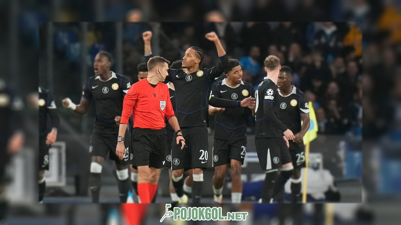 Skuad Chelsea lagi selebrasi bareng setelah Joao Pedro berhasil menjebol gawang Napoli pada 29 Januari 2026.