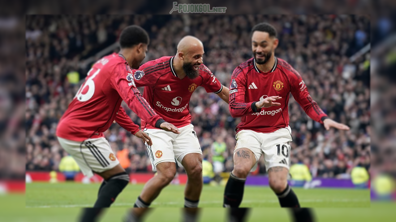 Aksi selebrasi bareng Amad Diallo, Bryan Mbeumo, dan Matheus Cunha di laga Manchester United kontra Fulham pada Minggu (1 Februari 2026).
