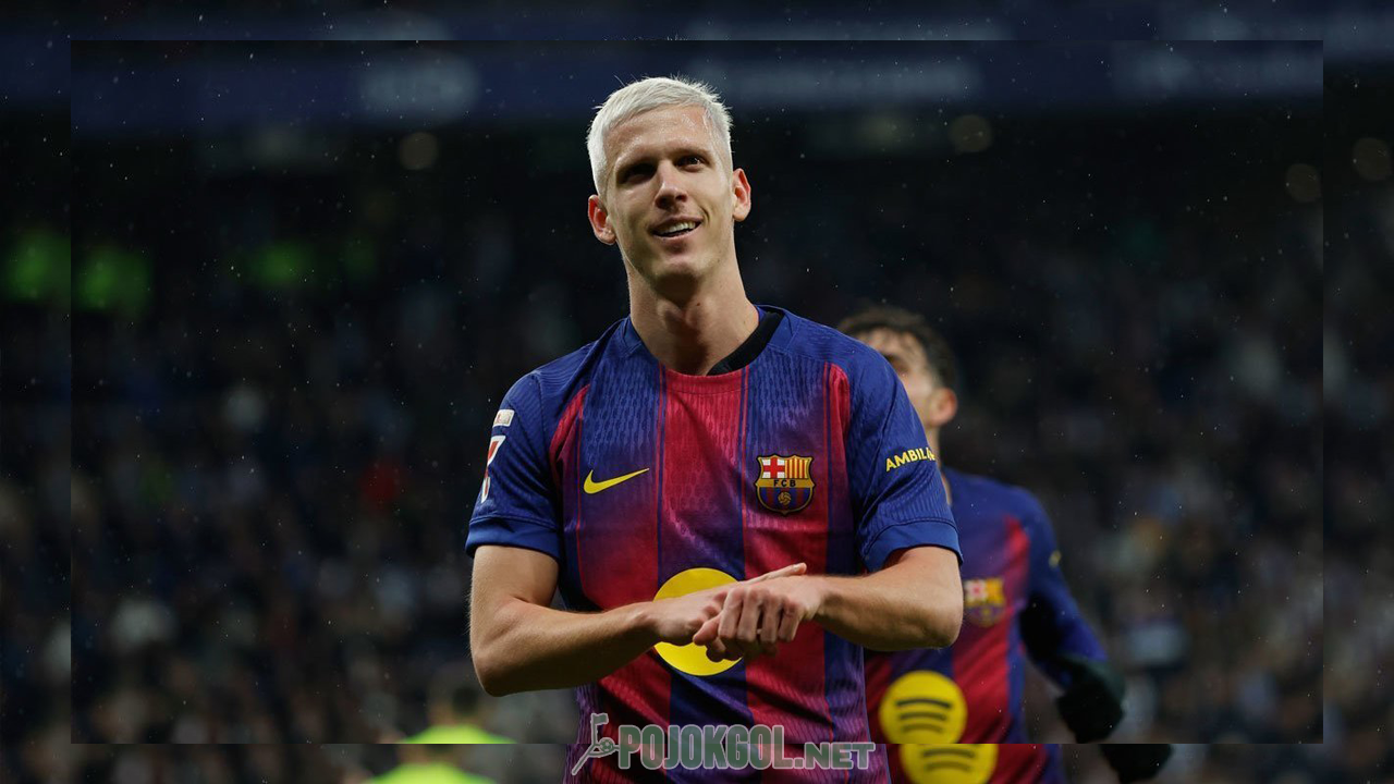 Bintang Barcelona, Dani Olmo, selebrasi gol waktu tanding lawan Espanyol di Liga Spanyol pada Sabtu, 3 Januari 2026.
