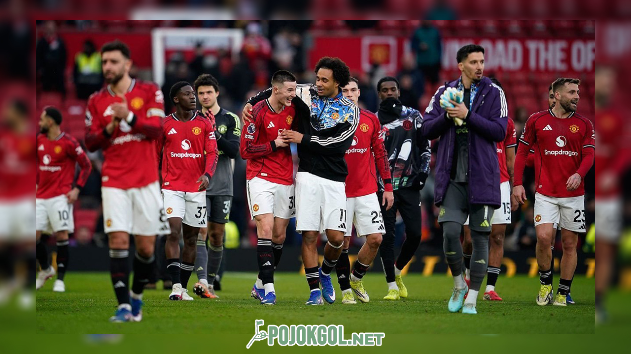 Momen gembira para penggawa Manchester United setelah duel kontra Fulham beres di Old Trafford.