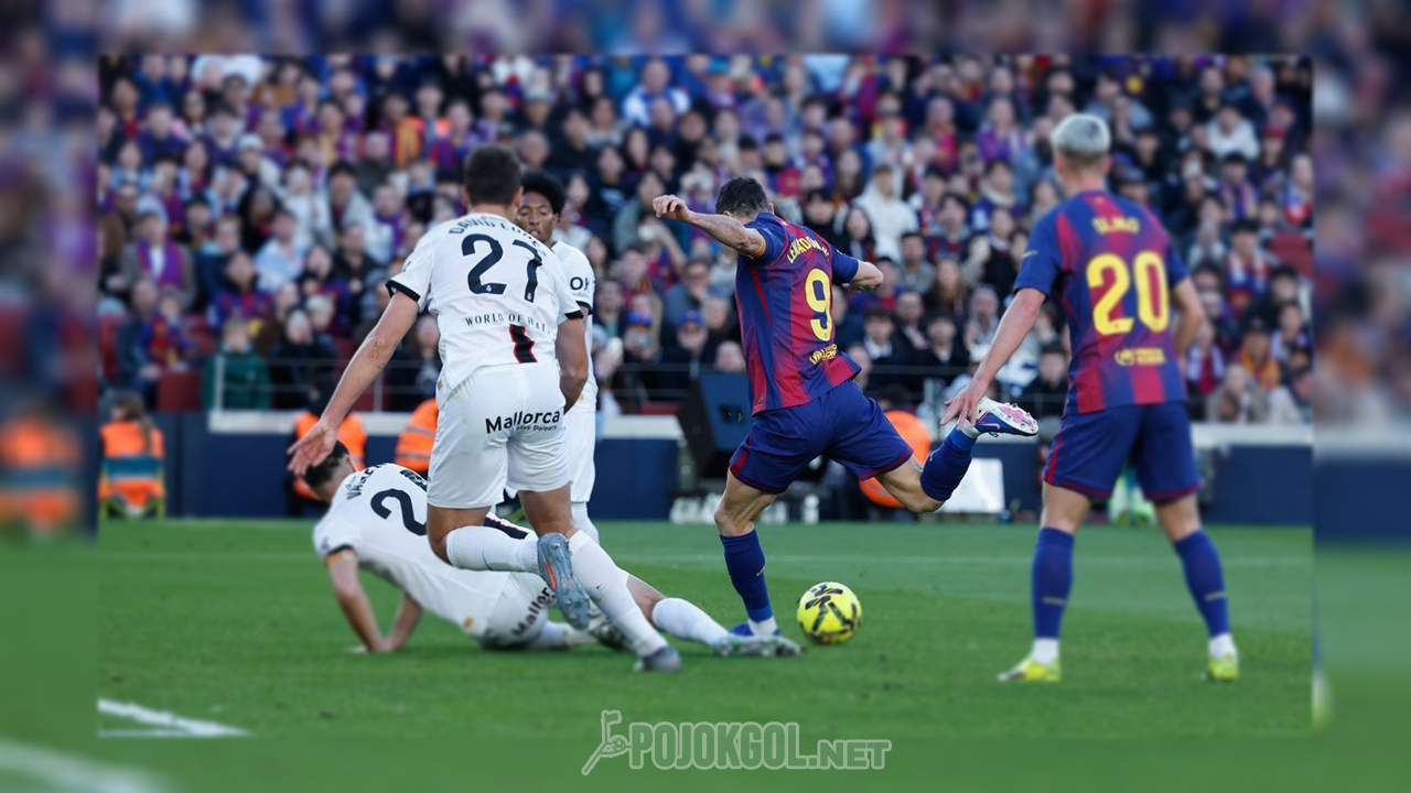 Robert Lewandowski sukses menyumbang gol pertama buat Barcelona saat berhadapan dengan Mallorca di kompetisi La Liga yang digelar di Barcelona, Spanyol, Sabtu (7-2-2026).