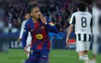 Begini raut wajah Raphinha setelah sukses ngebobol gawang Newcastle, Kamis (19-3-2026)