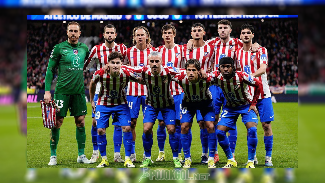 Daftar susunan pemain utama Atletico Madrid ketika menjamu Tottenham pada laga pertama babak 16 besar Liga Champions, 11 Maret 2026.
