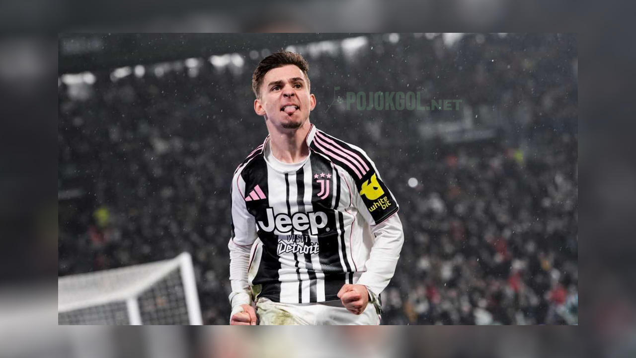 Bintang Juventus, Francisco Conceicao, tampak girang merayakan golnya saat duel lawan AS Roma di Serie A pada Minggu, 21 Desember 2025.