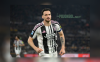 Federico Gatti, bek andalan Juventus, merayakan gol yang dia cetak ke gawang AS Roma pada tanggal 2 Maret 2026.