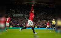 Gelandang MU, Casemiro, merayakan gol yang dia cetak ke gawang Leeds United, Selasa (14 April 2026).
