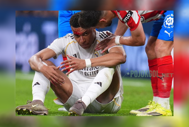 Momen Kylian Mbappe kena sikut pemain lawan waktu Real Madrid menjamu Girona di Santiago Bernabeu, 11 April 2026.