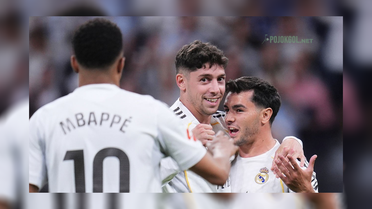 Momen seru Federico Valverde bareng Brahim Diaz saat ngerayain gol di pertandingan lawan Girona, 11 April 2026.