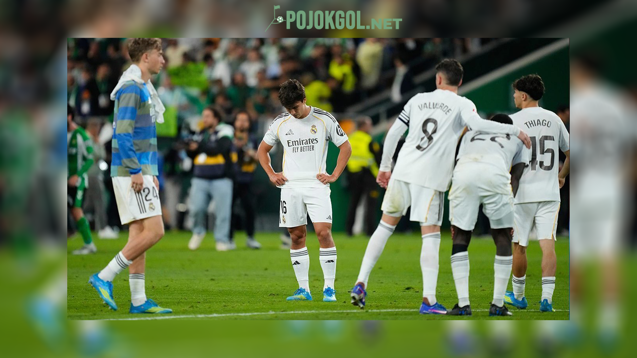 Wajah-wajah lesu para penggawa Real Madrid setelah ditahan imbang 1-1 oleh Real Betis pada 25 April 2026.