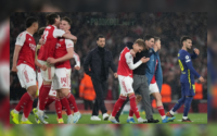 Momen anak-anak Arsenal merayakan keberhasilan mereka lolos ke babak final Liga Champions 2025-2026 pada Rabu (6 MEI 2026).