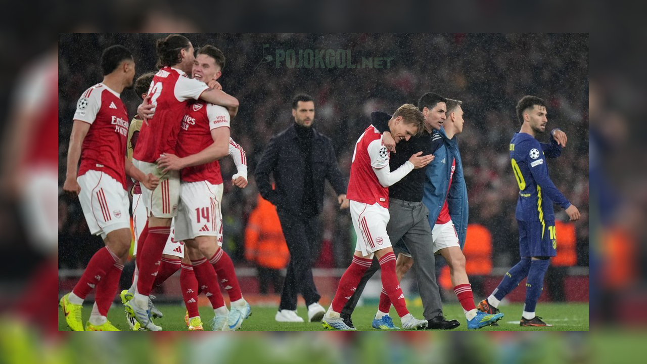 Momen anak-anak Arsenal merayakan keberhasilan mereka lolos ke babak final Liga Champions 2025-2026 pada Rabu (6 MEI 2026).