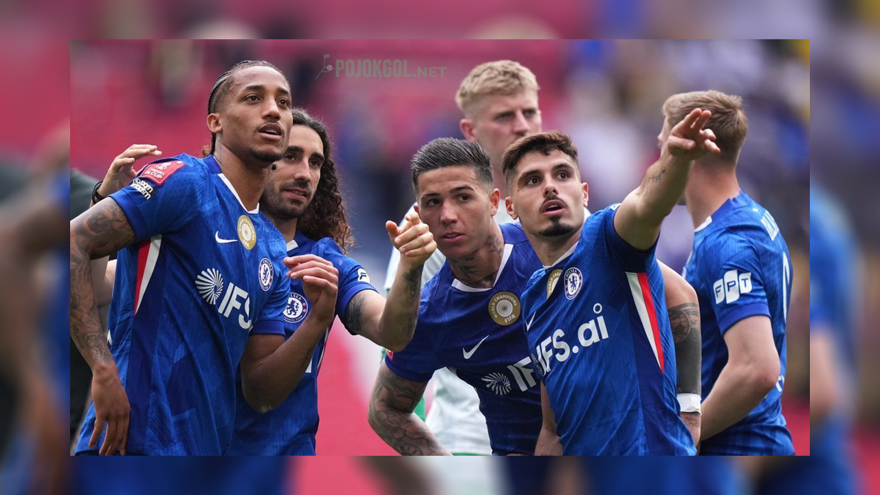 Para pemain Chelsea setelah menuntaskan pertandingan semifinal FA Cup 2025-2026 kontra Leeds United pada hari Minggu (26 April 2026).