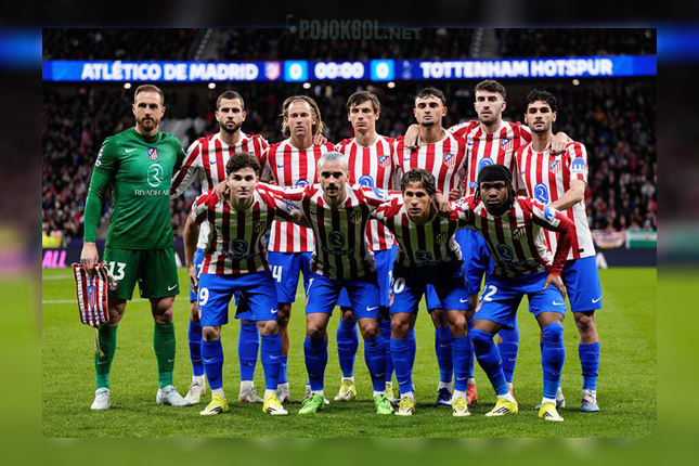 Susunan pemain utama Atletico Madrid pas lagi tanding lawan Tottenham di leg pertama babak 16 besar Liga Champions, tanggal 11 Maret 2026.