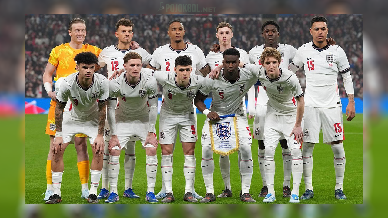 Susunan pemain utama Timnas Inggris saat menghadapi Jepang dalam pertandingan persahabatan di Wembley pada 1 April 2026.